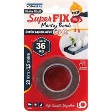 Storemax Toptassell Vodaseal Superfix Montaj Bandı, 20 Milimetre x 1,5 Metre, Gri