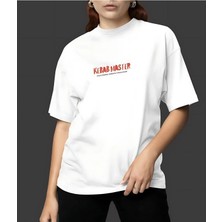 Camblys Unisex Kebab Master Özel Tasarım Ön Baskılı Oversize Kalın Kumaş Bol Kesim Pamuklu T-Shirt