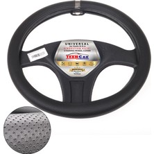 Direksiyon Kılıfı Poşetli Geçme 38CM N.siyah Yüzük Sarı Nikelaj Oto Aksesuar Premium