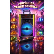 FaroxTech Karaoke Ses Sistemi - 12 Inç Şarjlı Bluetooth Hoparlör, Rgb Ledli Dış Mekan Taşınabilir Parti Kutusu
