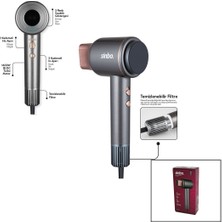 Sinbo SHD-1717 Bldc Turbo Motor Tokmak Model Saç Kurutma Makinesi 1600W 2-Kdm.hız 3-Kdm.sıcaklık Yapışkanlı Askı