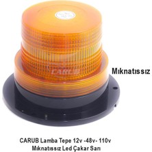 Lamba Tepe Mıknatıslı Ledli Çakar 12-110V  Sarı Oto Aksesuar Premium