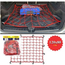 Bagaj Filesi Elastik Büyük Boy 120X80CM Kırmızı Oto Aksesuar Premium