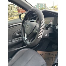 Direksiyon Kılıfı Poşetli Geçme 38CM Fosforlu Ok Siyah-Gri Oto Aksesuar Premium