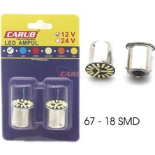 67 12V 18 Smd LED Ampul Beyaz Oto Aksesuar Premium