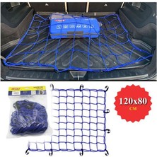 Bagaj Filesi Elastik Büyük Boy 120X80CM Mavi Oto Aksesuar Premium