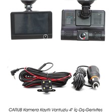 Dvr Vantuzlu Monitörlü  Kayıt Cihazı Ön-Iç-Arka Kamera  Fullhd 3 Fonk. Oto Aksesuar Premium