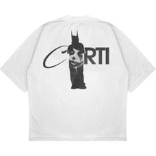 Camblys Unisex Carti Sırt Baskılı Oversize Kapüşonlu T-Shirt