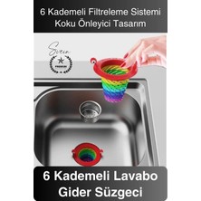 Svein #süzgeç 6 Kademeli Lavabo Gider Süzgeci Tıkanıklık Önleyici Filtre Mutfak ve Banyo Için Hijyenik