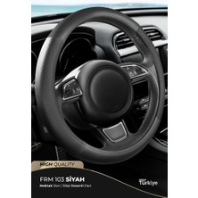 Direksiyon Kılıfı Poşetli Geçme 38CM Noktalı Siyah Düz Siyah F103 Oto Aksesuar Premium