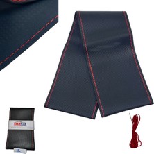 Direksiyon Kılıfı S.deri Dikmeli Md:2 Noktalı Siyah Ipi Kırmızı Oto Aksesuar Premium