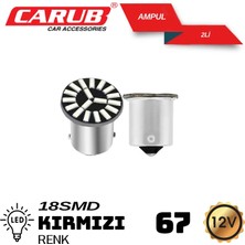 67 12V 18 Smd LED Ampul Kırmızı Oto Aksesuar Premium