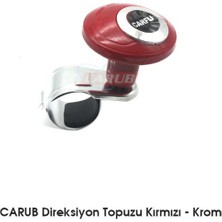Direksiyon Topuzu Lux  Kırmızı- Krom Oto Aksesuar Premium