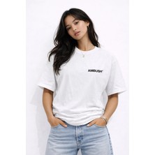 Camblys Unisex Ambush Logo Yazılı Ön Baskılı Oversize Kalın Kumaş Bol Kesim Pamuklu T-Shirt