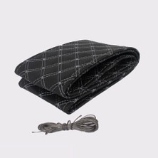 Direksiyon Kılıfı Dikmeli 45-48CM Nakışlı Gri   D2003 Oto Aksesuar Premium