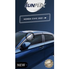Honda Cıvıc 2022- Chrome Cam Rüzgarlığı  4lü Oto Aksesuar Premium