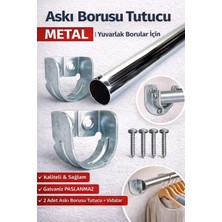 DESIPHON Krom Oval Boru Askı Flanşı Gardırop Dolap Içi Askılık Aparatı Mobilya Uyumlu 2 Adet Set