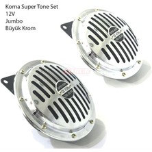 Korna Hella Süpertone Set Nikelaj Büyük 155MM Oto Aksesuar Premium