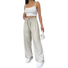 Palazzo Pantolon Paçası Püsküllü -Taş