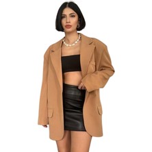 Oversize Ceket - Taba