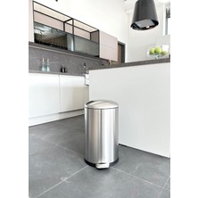 Storemax Toptassell Primanova ME903006BOMBE Kapaklı Çelik Çöp Kovası 30LT Fırçalı, Siyah