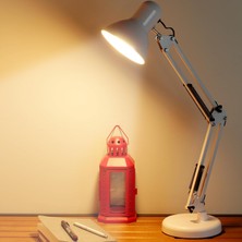 Storemax Toptassell Telvesse Masa Lambası Akrobat Yaylı Metal 360° Açılı Ayarlanabilir Hareketli Çalışma Masası Lambası (Beyaz)