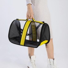 Storemax Toptassell Bypet Kedi Taşıma Çantası Şeffaf Seyahat Evcil Hayvan Çantası Büyük Boy Şeffaf Astronot (Sarı)