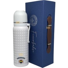 Storemax Toptassell Fenerbahçe 650ML Lisanslı Çift Katlı Paslanmaz Çelik Termos 8 Saat Sıcak Soğuk Hediye Kutulu Beyaz