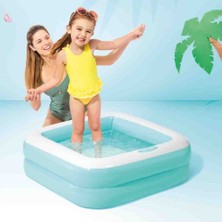 Intex Kare Şişme Bebek Havuzu - Yumuşak Tabanlı Bebek ve Çocuk Havuzu - 85 x 85 x 23 cm
