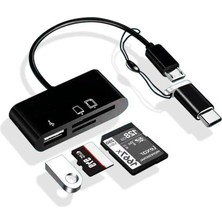 Storemax Toptassell Type-C Micro USB 3in1 Sd Micrsd Kart Okuyucu Otg Çevirici Kablosu