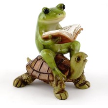 Storemax Toptassell Top Collection Minyatür Peri Bahçesi ve Teraryum Kurbağa Kaplumbağa Heykeli Okuma Kitabı, Küçük