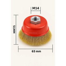 Storemax Toptassell Saçaklı Çanak Fırça, 65 Mm, Çelik Tel, Yüzey Temizleme Aparatı, Spiral Taşlama Uyumlu, Pas Çapak Alıcı, Endüstriyel Tip, Yüksek Dayanımlı, Metal Fırça