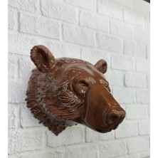 Ayı Başı Duvar Dekoru Modern Asılabilir Heykel 25X19 cm