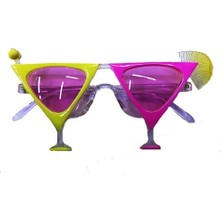 Fredeom Store Sarı Pembe Renk Martini Parti Gözlüğü