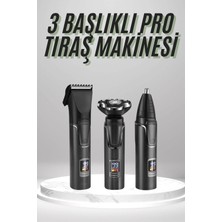 Dijital Göstergeli 3 Başlıklı Tıraş Makinesi Islak Kuru Kullanım İçin Pratik ve Taşınabilir