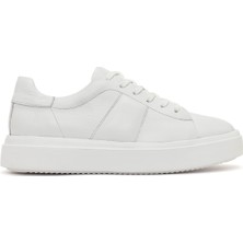 Derimod Erkek Beyaz Bağcıklı Kalın Tabanlı Deri Sneaker 26SFD688118
