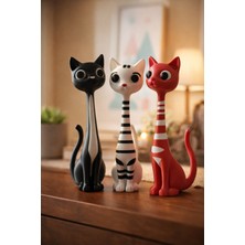 3D Boyuthane Dekoratif Kedi Biblo – Modern Kedi Figürü