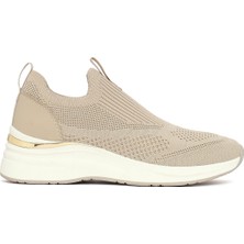 Derimod Zero Kadın Bej Kalın Tabanlı Kumaş Sneaker 26PFE49576F