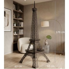 Dekoratif Siyah Lazer Kesim Metal Eyfel Kulesi