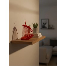 El Formlu Insan Figürü Kırmızı Modern Dekoratif Biblo Soyut Tasarım 12X18 cm