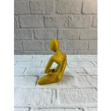 Dekoratif Sarı Insan Figürü Modern Masa ve Raf Süsü