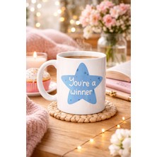 You’re A Winner "sen Başardın , Kazanansın" Yazılı Porselen Kupa Model 153 – Motivasyon Temalı, Özel Tasarım Kahve &amp; Çay Kupası