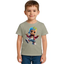 Sedirli Unisex Groot Baskılı Çocuk Tişört Pamuklu Penye Kumaş