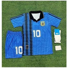 Alaturka Mix Arjantin 2023/24 Yeni Sezon Lionel Messi Ikonik Özel Nostalji Çocuk Forması 4'lü Set