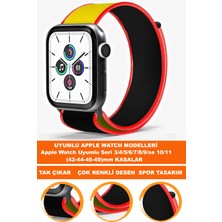  apple watch 3/4/5/6/7/8/9/se (42-44-45-49mm) ve serı10-11 saatlerle uyumlu loop tekstil saat kordonu kayışı loop-42mm-model-10