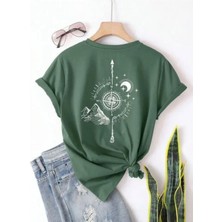 Punix Kids Özel Seri Yuvarlak Yaka Pusula Sırt Baskılı %100 Pamuk Yeni Trend Kız Çocuk T-Shirt