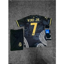 Alaturka Mix Real Madrid 2024/25 Yeni Sezon Vini Jr Dragon Desenli Çocuk Forması 4'lü Set (Black)