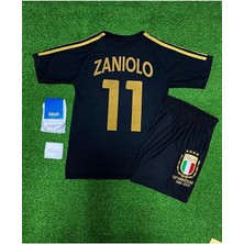 Alaturka Mix Italya 125.YIL #11 Nicolo Zaniolo Siyah Çocuk Forması 4'lü Set (Black)