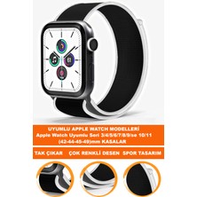  apple watch 3/4/5/6/7/8/9/se (42-44-45-49mm) ve serı10-11 saatlerle uyumlu loop tekstil saat kordonu kayışı loop-42mm-model-9