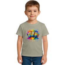 Sedirli Unisex Mınıons Baskılı Çocuk Tişört Pamuklu Penye Kumaş